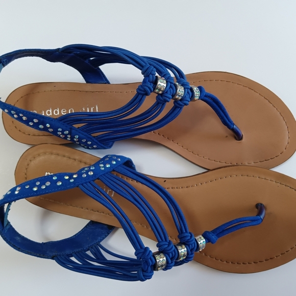 CLEARANCE SALE!! Madden Girl Vibrant Blue Embellished Sandals - Picture 4 of 12